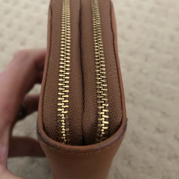 Tory Burch Double Zip Wallet Robinson Tan - Picture 2 of 9